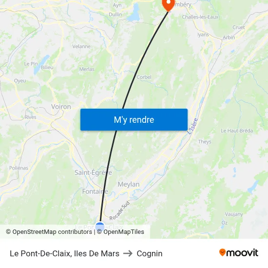 Le Pont-De-Claix, Iles De Mars to Cognin map