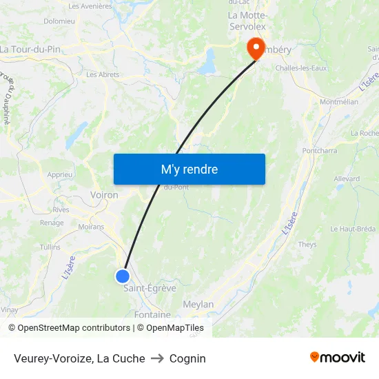 Veurey-Voroize, La Cuche to Cognin map