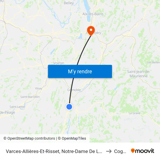 Varces-Allières-Et-Risset, Notre-Dame De Lachal to Cognin map
