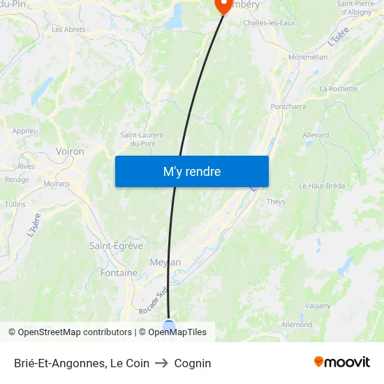 Brié-Et-Angonnes, Le Coin to Cognin map