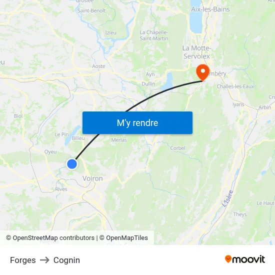 Forges to Cognin map