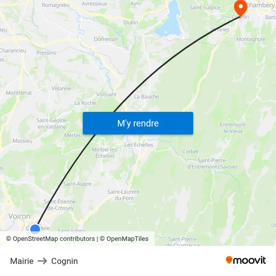 Mairie to Cognin map