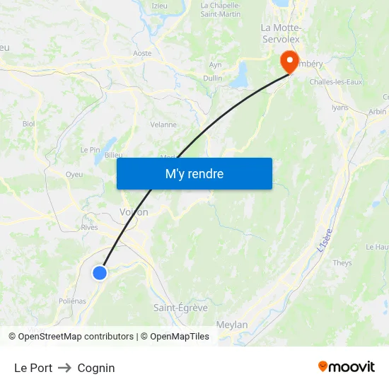 Le Port to Cognin map