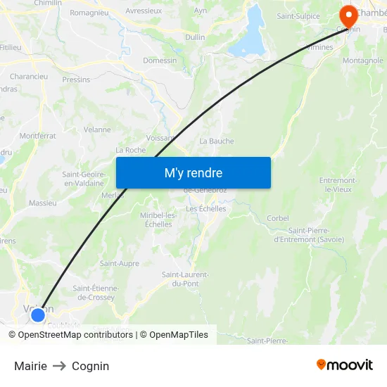 Mairie to Cognin map