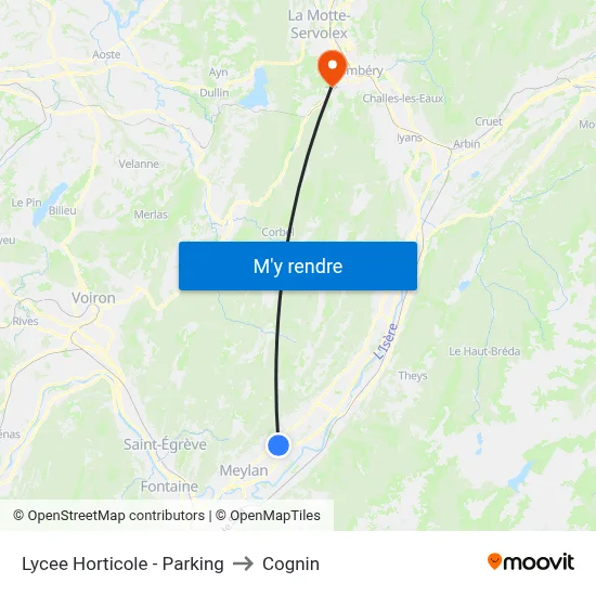 Lycee Horticole - Parking to Cognin map