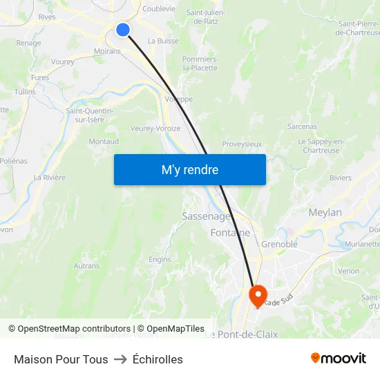 Maison Pour Tous to Échirolles map