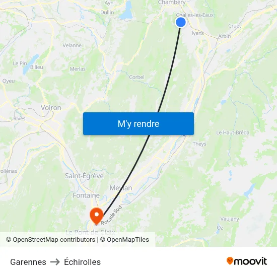 Garennes to Échirolles map