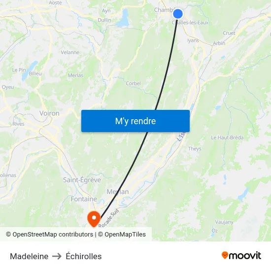 Madeleine to Échirolles map