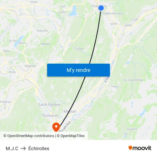 M.J.C to Échirolles map
