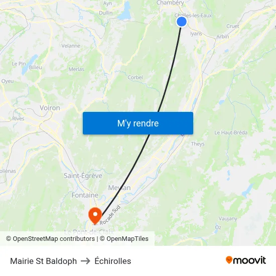 Mairie St Baldoph to Échirolles map