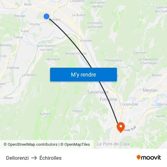Dellorenzi to Échirolles map