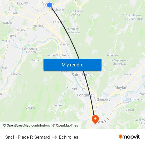 Sncf - Place P. Semard to Échirolles map
