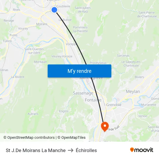 St J.De Moirans La Manche to Échirolles map