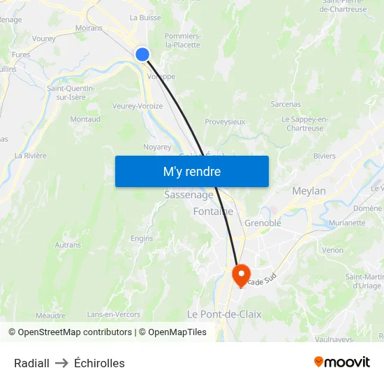 Radiall to Échirolles map