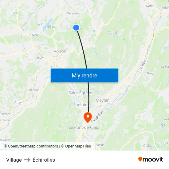 Village to Échirolles map