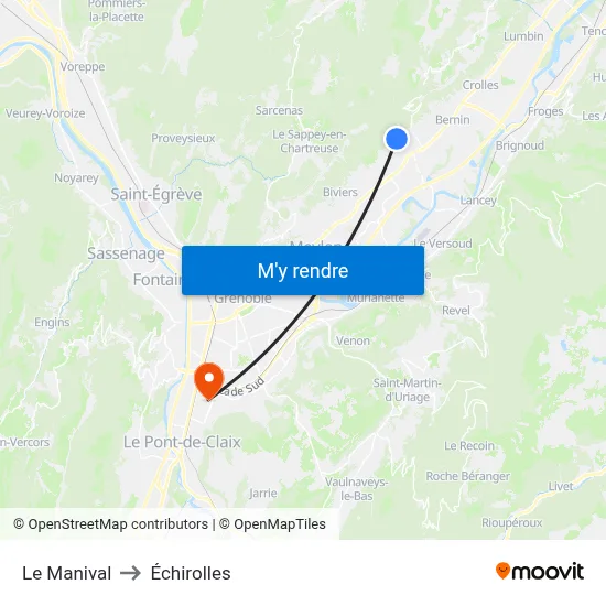 Le Manival to Échirolles map