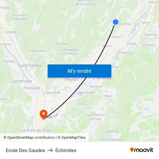 Ecole Des Gaudes to Échirolles map