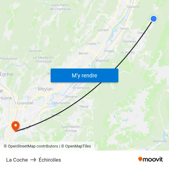 La Coche to Échirolles map