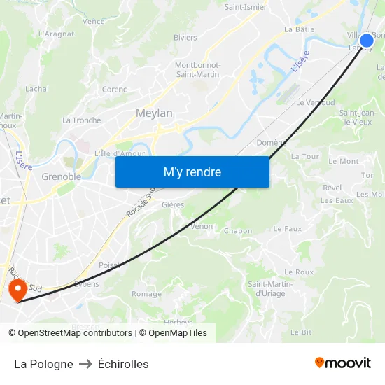 La Pologne to Échirolles map