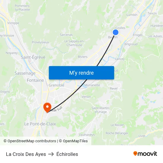 La Croix Des Ayes to Échirolles map