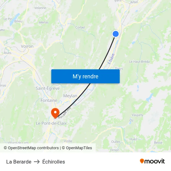 La Berarde to Échirolles map