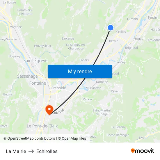 La Mairie to Échirolles map