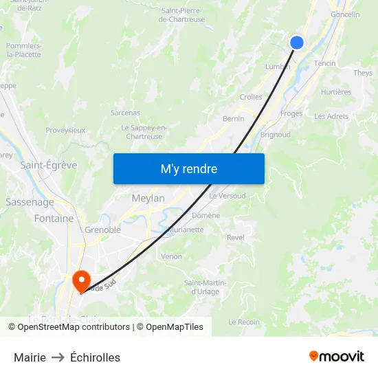 Mairie to Échirolles map