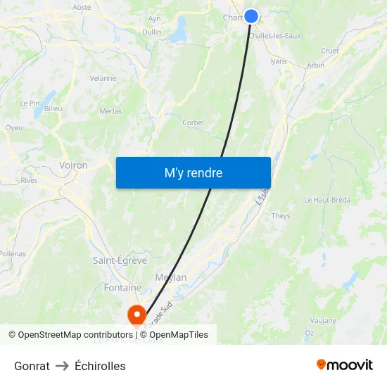 Gonrat to Échirolles map