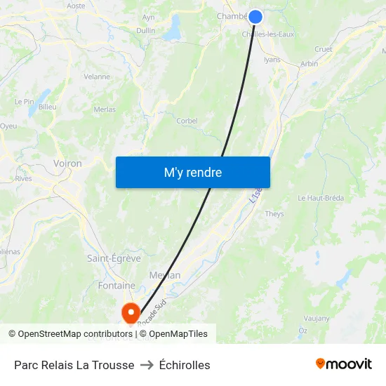 Parc Relais La Trousse to Échirolles map