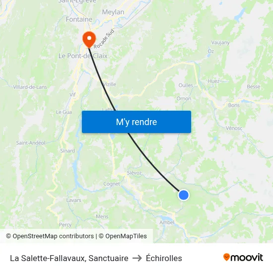 La Salette-Fallavaux, Sanctuaire to Échirolles map