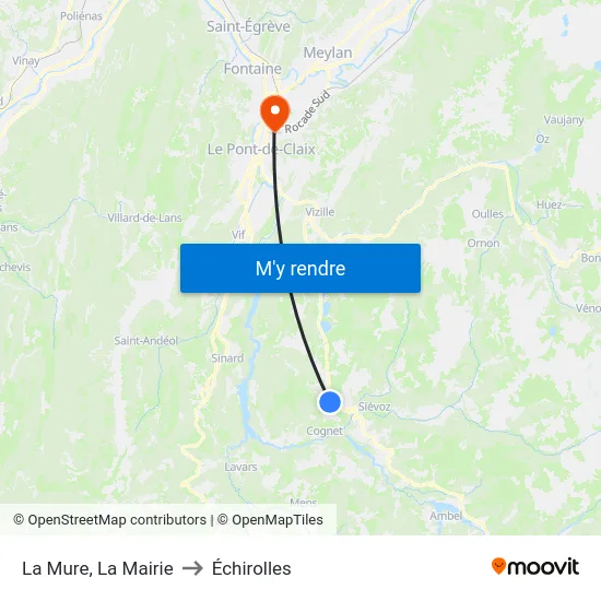 La Mure, La Mairie to Échirolles map