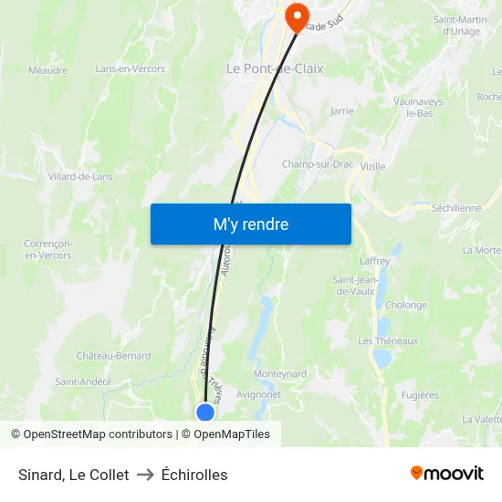 Sinard, Le Collet to Échirolles map