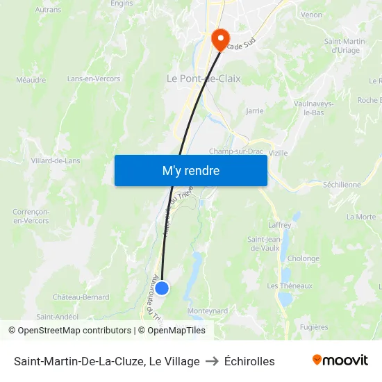 Saint-Martin-De-La-Cluze, Le Village to Échirolles map