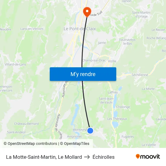 La Motte-Saint-Martin, Le Mollard to Échirolles map