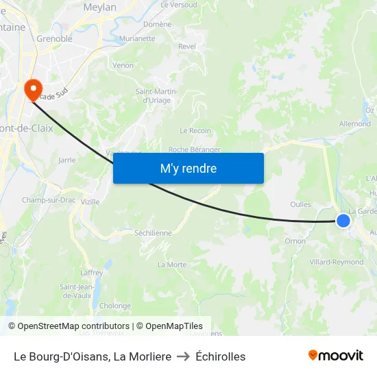 Le Bourg-D'Oisans, La Morliere to Échirolles map