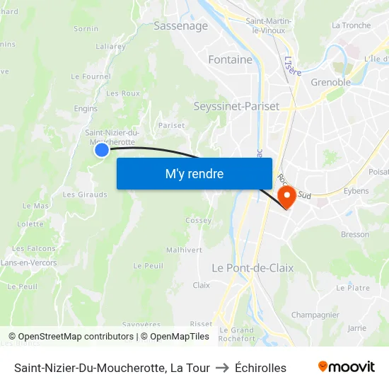 Saint-Nizier-Du-Moucherotte, La Tour to Échirolles map