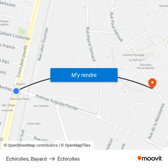 Échirolles, Bayard to Échirolles map