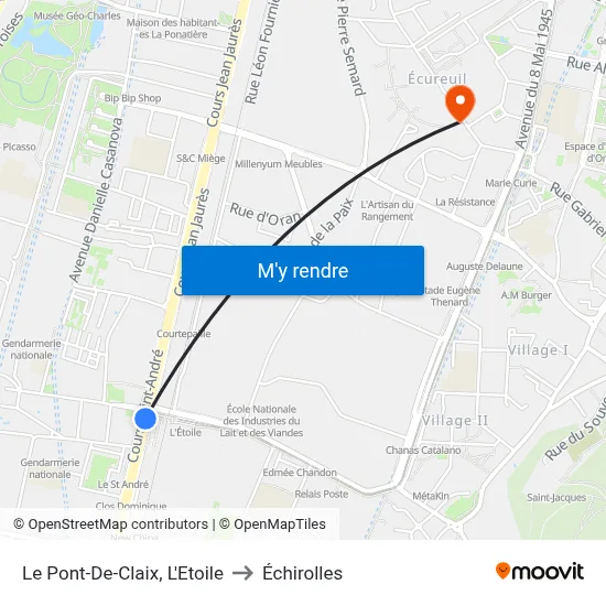 Le Pont-De-Claix, L'Etoile to Échirolles map