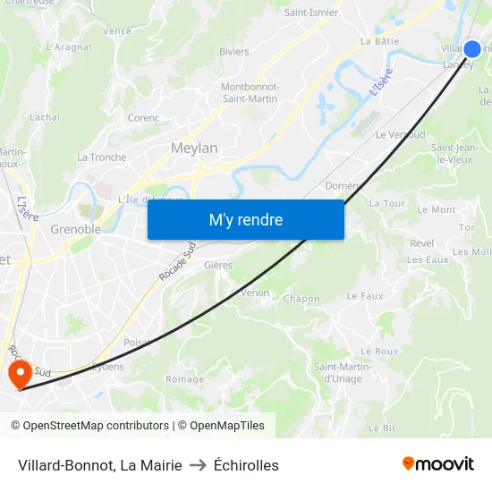 Villard-Bonnot, La Mairie to Échirolles map