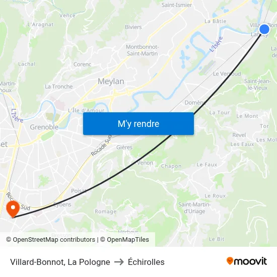 Villard-Bonnot, La Pologne to Échirolles map