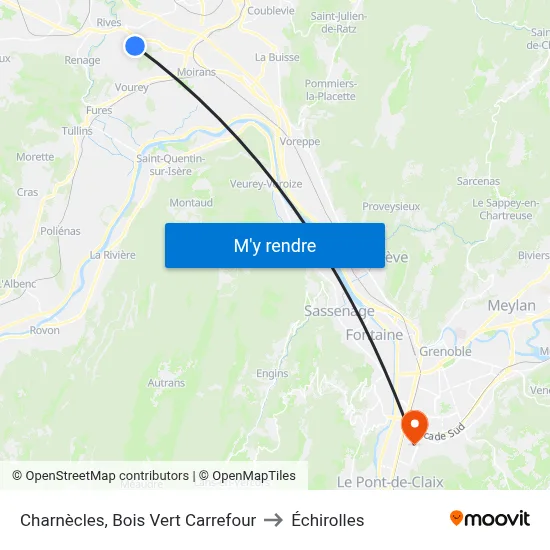 Charnècles, Bois Vert Carrefour to Échirolles map