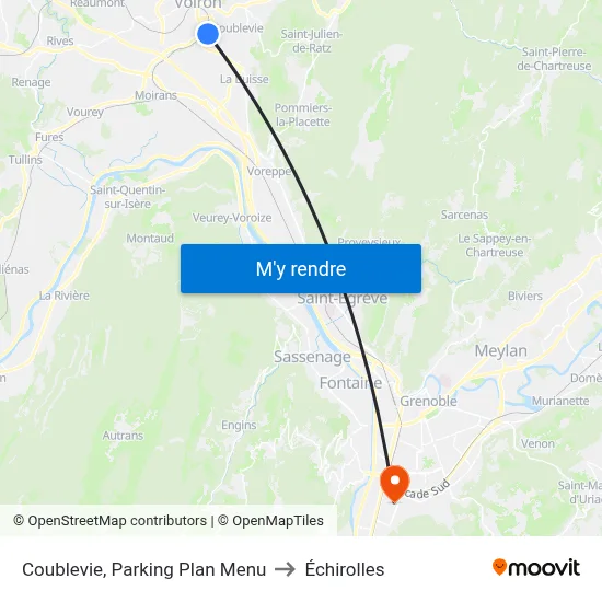 Coublevie, Parking Plan Menu to Échirolles map