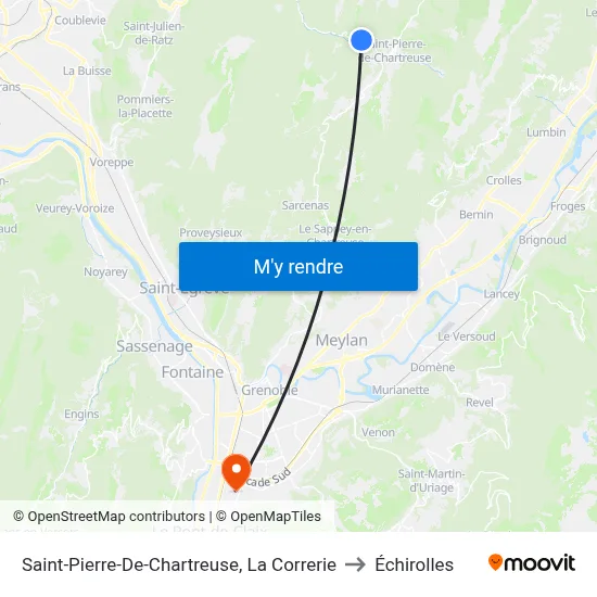 Saint-Pierre-De-Chartreuse, La Correrie to Échirolles map