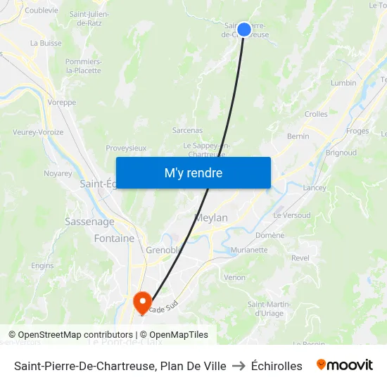 Saint-Pierre-De-Chartreuse, Plan De Ville to Échirolles map