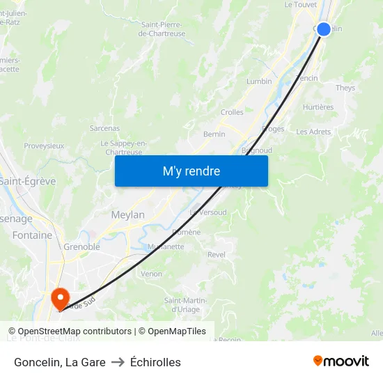 Goncelin, La Gare to Échirolles map
