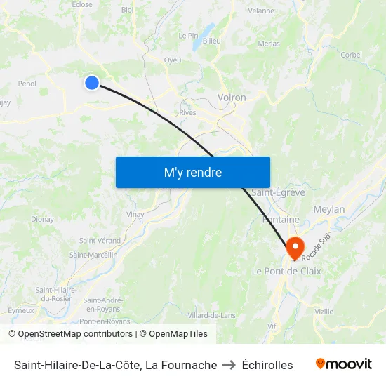 Saint-Hilaire-De-La-Côte, La Fournache to Échirolles map
