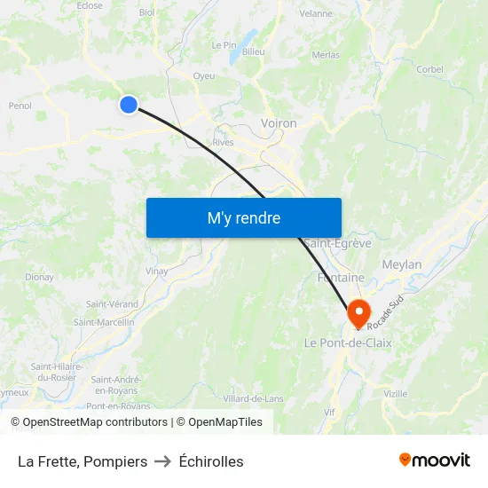 La Frette, Pompiers to Échirolles map