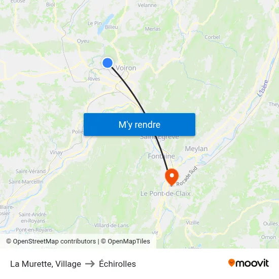 La Murette, Village to Échirolles map
