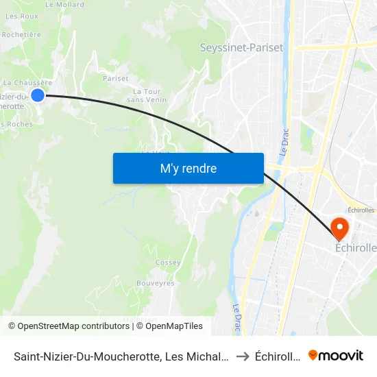 Saint-Nizier-Du-Moucherotte, Les Michalons to Échirolles map