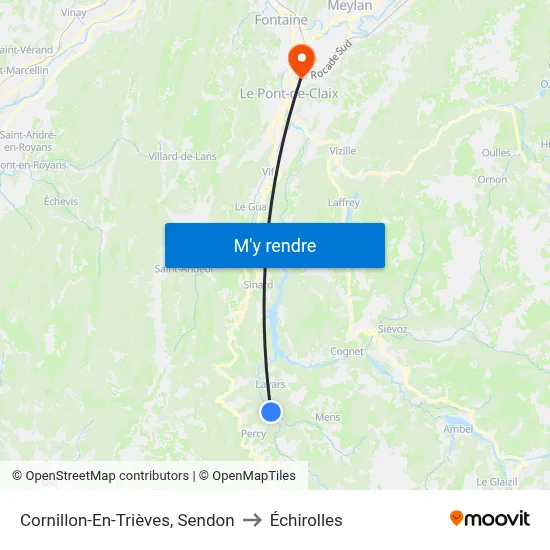 Cornillon-En-Trièves, Sendon to Échirolles map